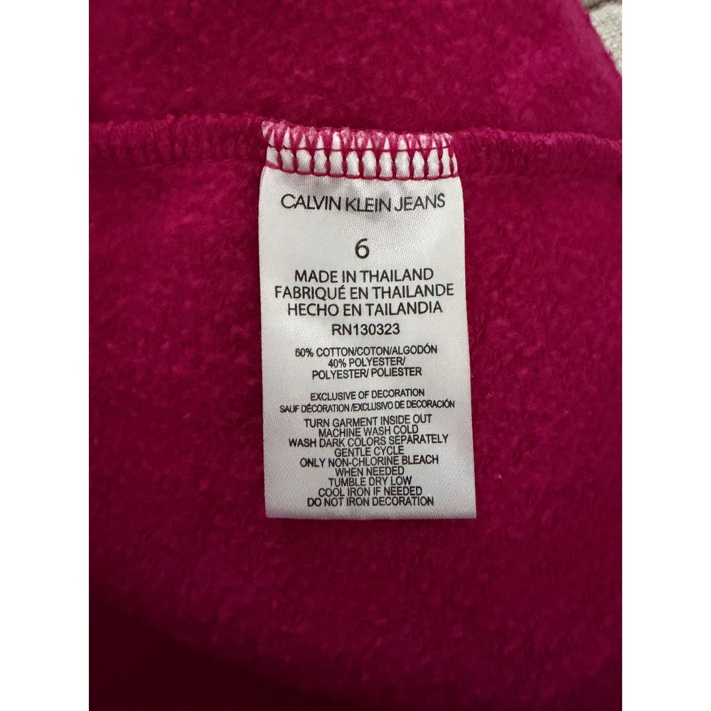 Calvin Klein Berry Cotton Girls Hooded Sweater, coat Size 6, ruffled - Picture 5 of 6